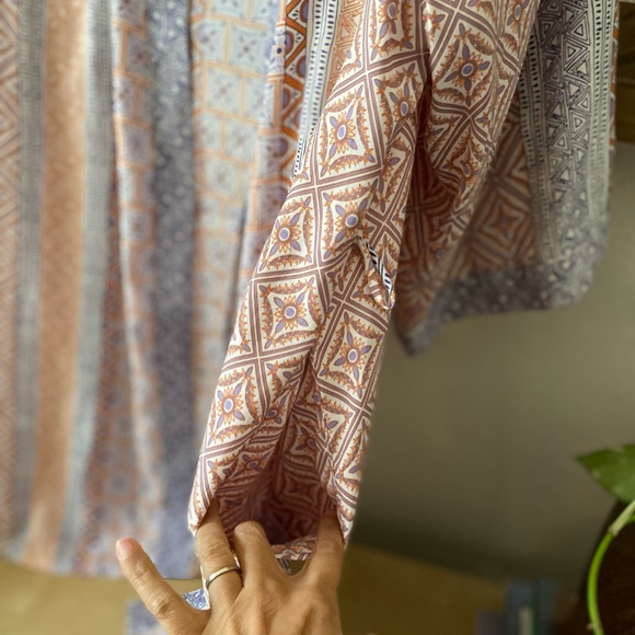 Oscar de la Renta Pink Label Vintage Geometric Robe SZ L. - Picture 6 of 7